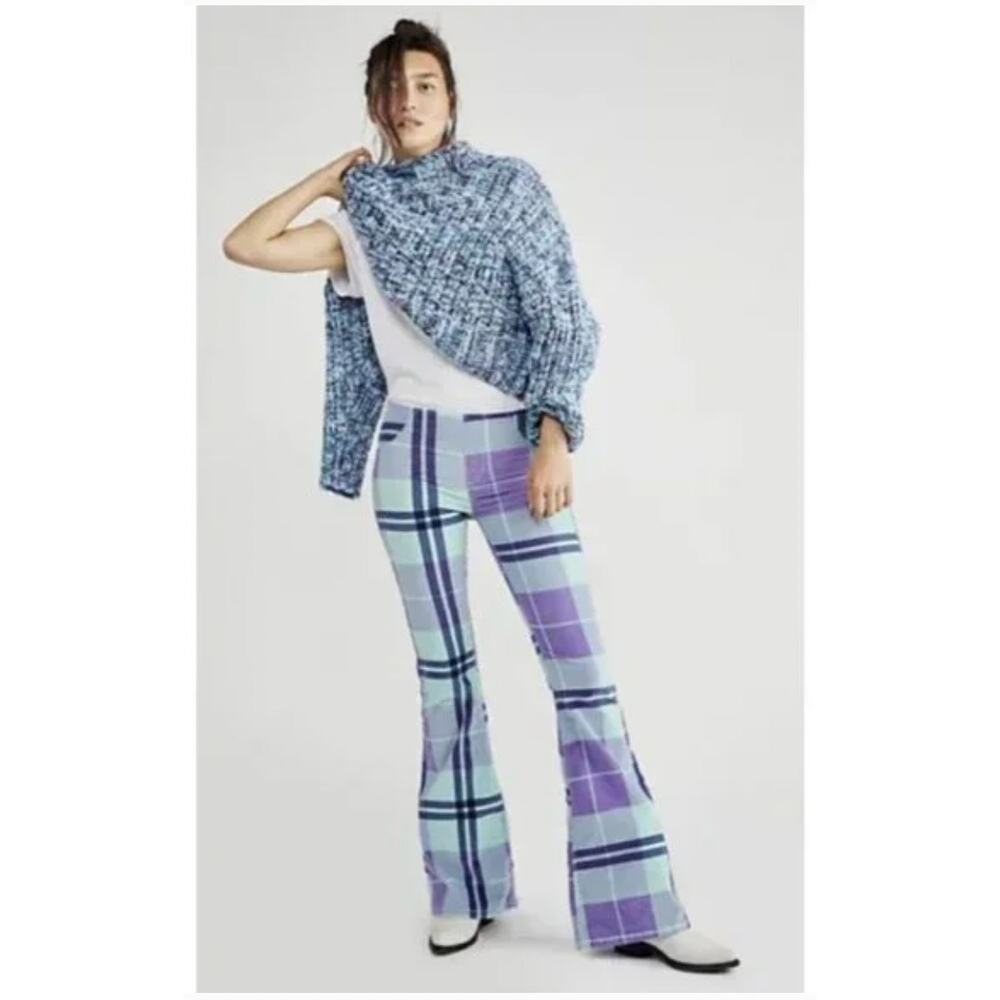 Free People Pull On Corduroy Printed Flares Size 26 NWT Retro Y2K Boho Pants - Picture 12 of 12